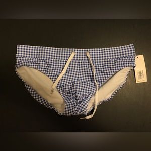 2xist blue gingham swim brief size M